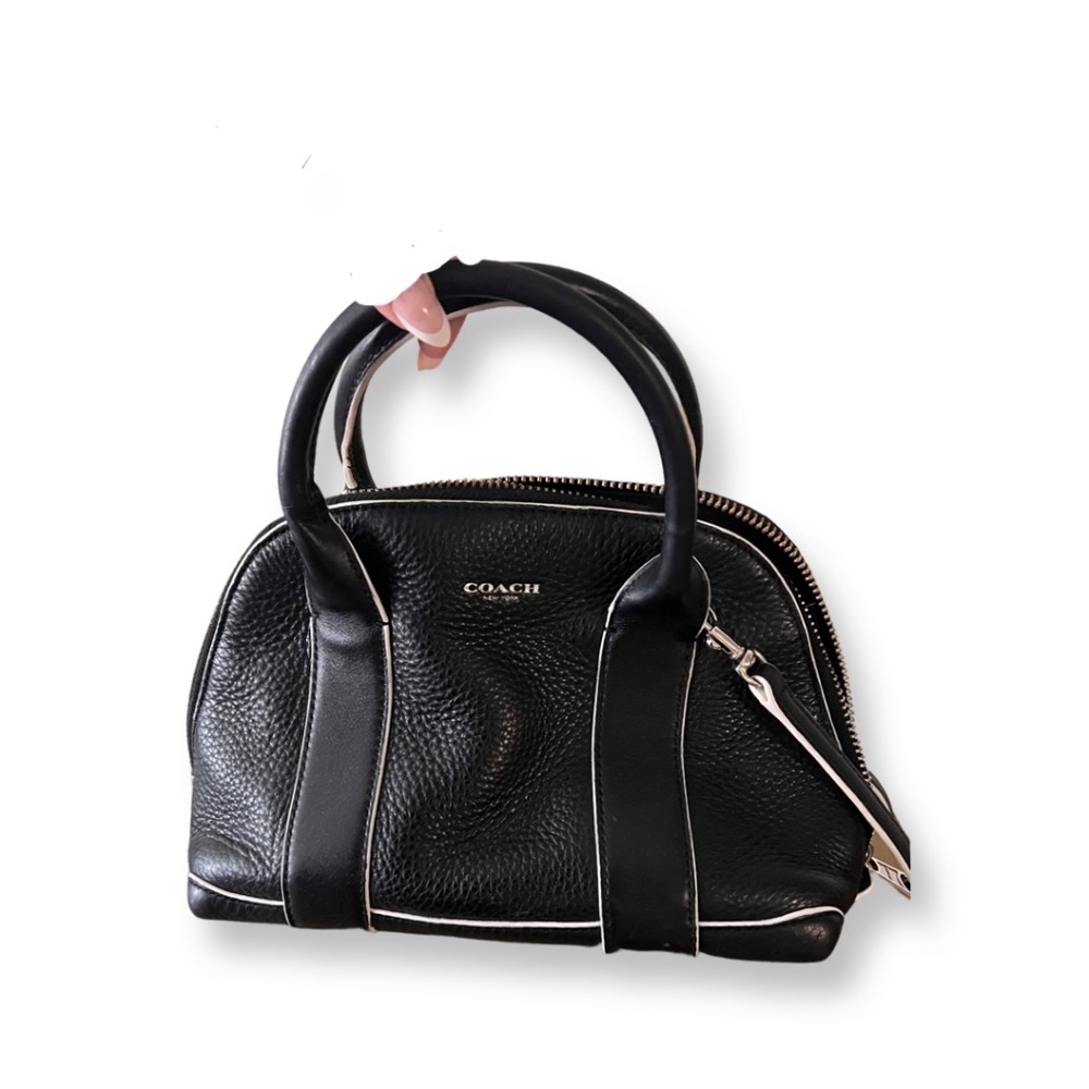 Black leather Coach purse